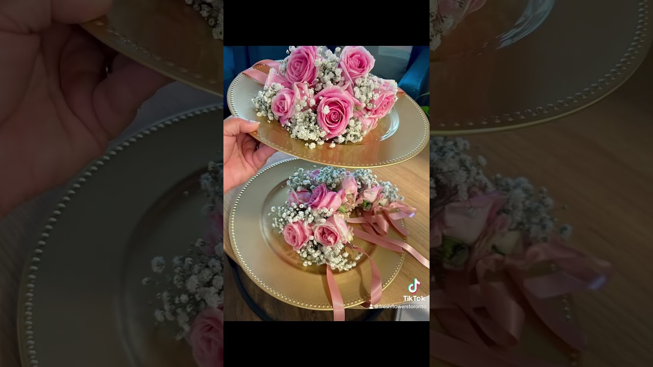 How to make bridal gajras with pink roses and baby’s breath 💕🤍