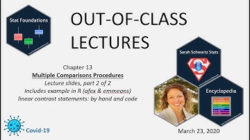 Statistical Foundations: Chapter 13 Multiple Comparisons - Linear Contrast