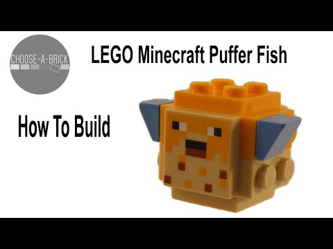 How to make a LEGO Minecraft Puffer Fish. Inflated and not inflated version?