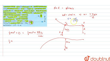 A positive charge `+Q` is fixed at a poibt A. Another positively charged particle of mass m and ...