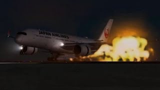 Japan Airlines Flight 516\/Japan Coast Guard JA722A - Crash Animation 2