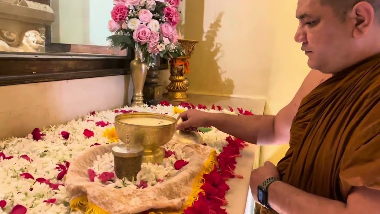 Offering Porridge (kheer) to the Buddha.