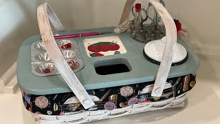 FlossTube Extra making a liner for Longerberger road trip basket (small gathering basket )