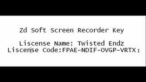 Zd Soft Screen Recorder Serial Key