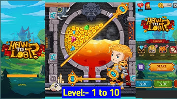 How to loot - pin pull & hero rescue | Level:- 1to10 | How to loot gameplay| Rough gaming official |