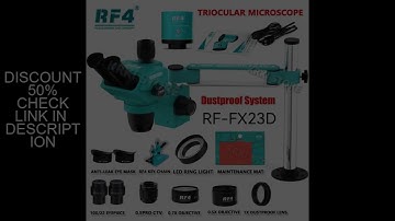 RF4 Triocular Stereo Microscope 6 Speed Precise Locking Magnification Zoom ?360 ° Rotation Adjustabl