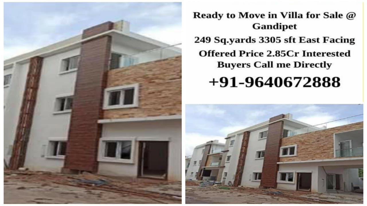 REAL ESTATE28,500,000VILLA FOR SALE AT GANDIPETHYDERABAD