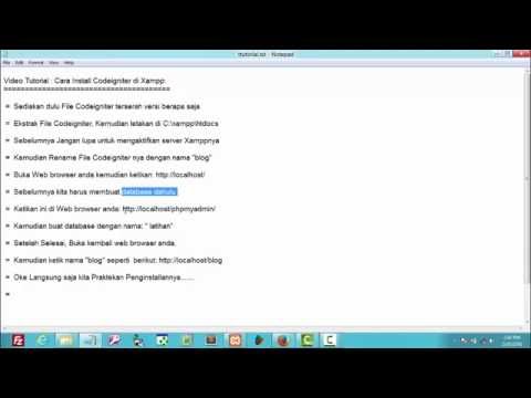 Tutorial Install Codeigniter di Xampp