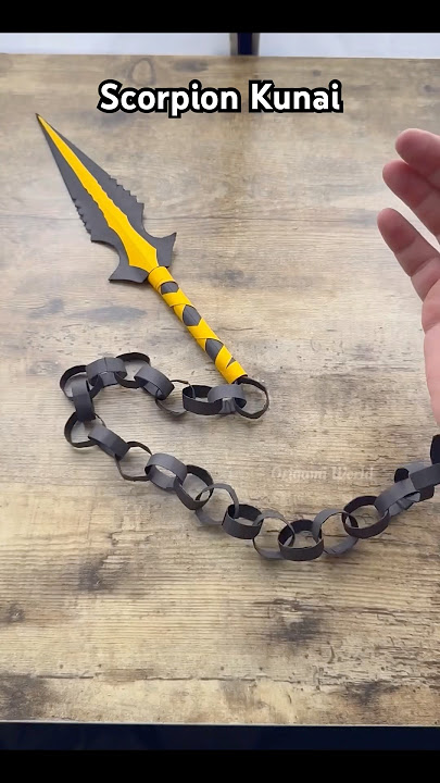 SCORPION KUNAI EASY ORIGAMI WORLD CRAFT TUTORIAL | HOW TO MAKE KUNAI PAPER WEAPON MORTAL KOMBAT ART