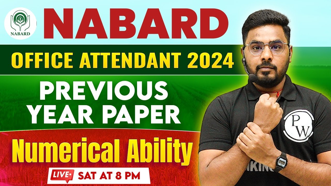 NABARD Office Attendant | Numerical Ability Previous Year Paper | by Sumit Sir