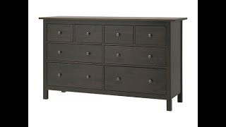 Ikea Hemnes 8-Drawer Dresser, Black-Brown Complete Assembly HD 903.186.07