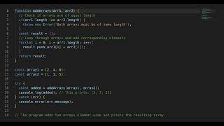 Javascript Interview Question: Add 2 arrays