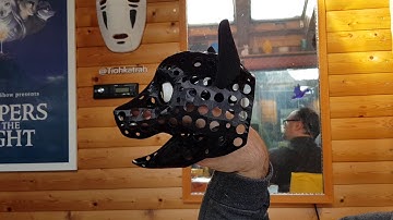 3d-printed puppet head base with movable eyes and eyelids