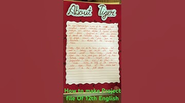 12th English Project file Of ch -The Tiger king