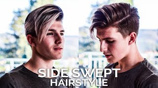 Men's Hairstyle Side Swept Tutorial | 2018 Men's Hairstyle