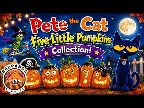 Pete The Cat Five Little Pumpkins COLLECTION | Sing Along Story | RedPandaStories