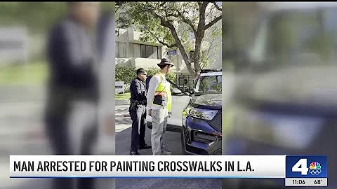 Man arrested for painting unpermitted crosswalks in Los Angeles