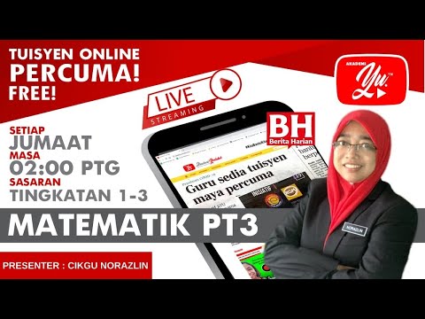 🔴 [LIVE] MATEMATIK PT3 | KEMBANGAN TEKNIK KOTAK OLEH CIKGU NORAZLIN #02 #TUISYENPERCUMA