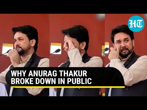 Modi minister breaks down in public; Anurag Thakur sobs & chokes during Himachal rally