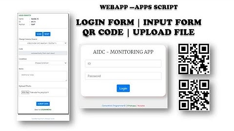 Apps Script - Login Form: Input Form by ID | QR Code | Automatic Identification and Data Capture