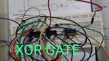 XOR gate using bread board and IC