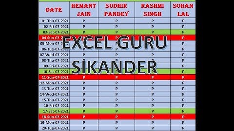How do I highlight Saturday and Sunday in Excel?