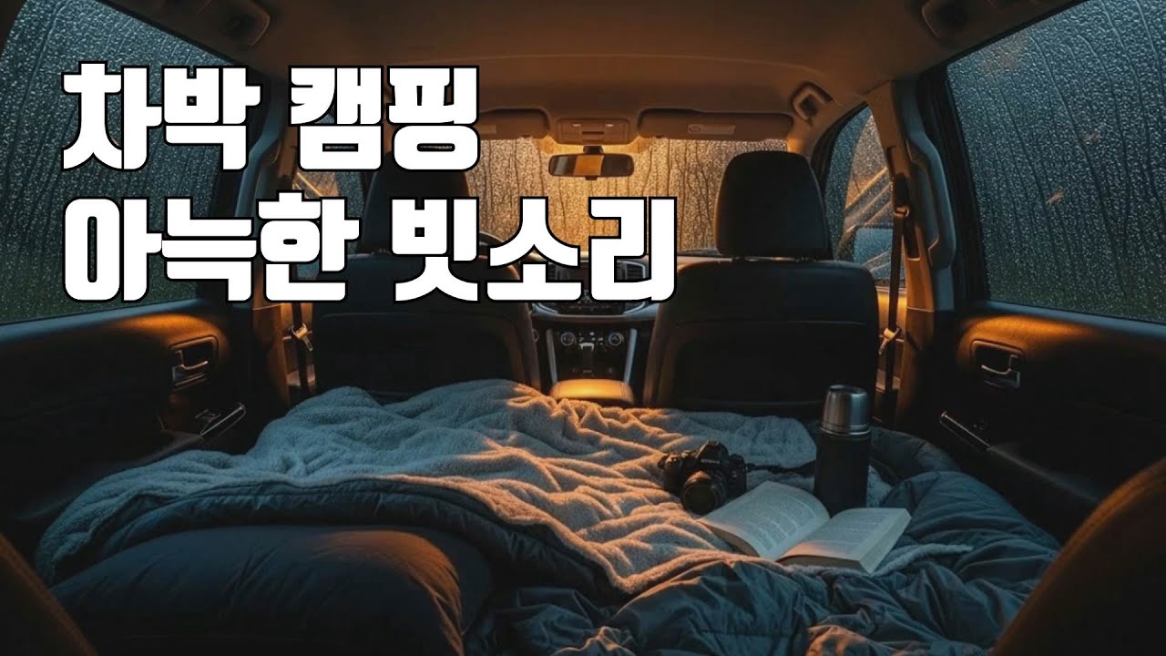 차 안에서 듣는 아늑한 빗소리 | 불면증과 수면을 위한 백색소음 ASMR, 차박 캠핑