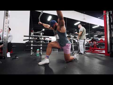 Half Kneeling Cable Pronated Wide Grip Row