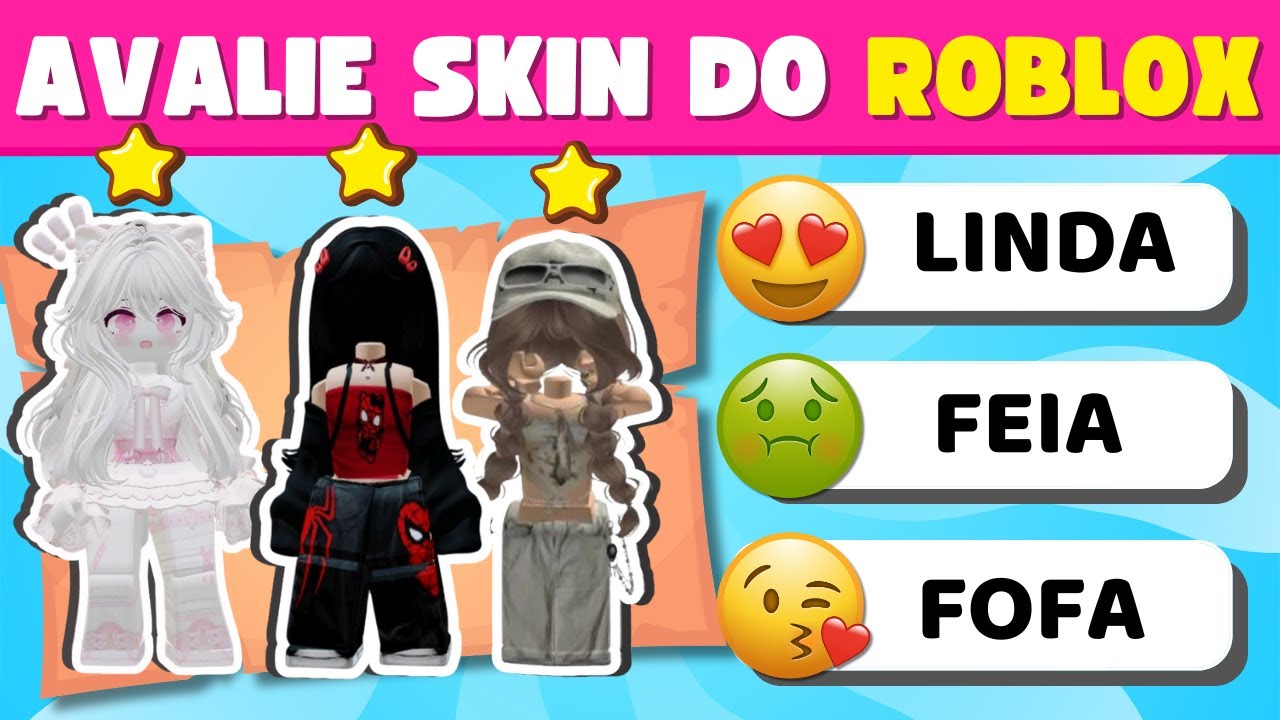 😍 QUAL SKIN DO ROBLOX É MAIS BONITA? 🎮😱 Avalie 25 Skins! [QUIZ DIVERTIDO]