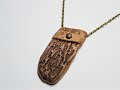 Faux wood pendant with polymer clay