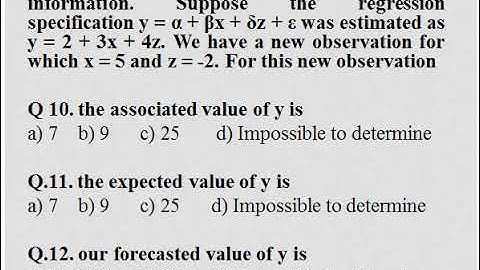 39 MCQs on Regression Analysis