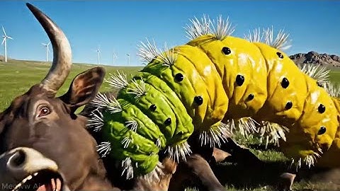 Heroic Rescue Team Saves Greedy Cow from Giant Bug Terrifying Attack