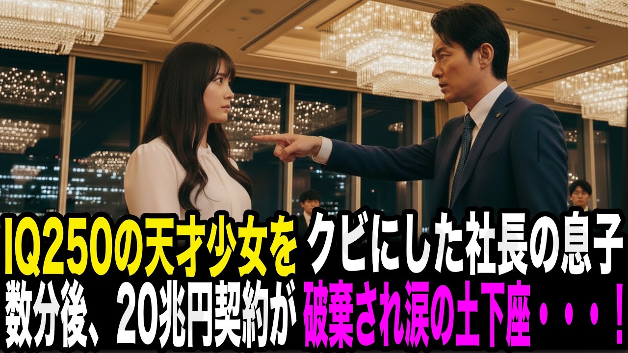 「中卒は不要！」とIQ250の天才少女をクビにした社長の息子。わずか数分で20兆円契約が破棄され涙の土下座・・・！【感動する話】【朗読】