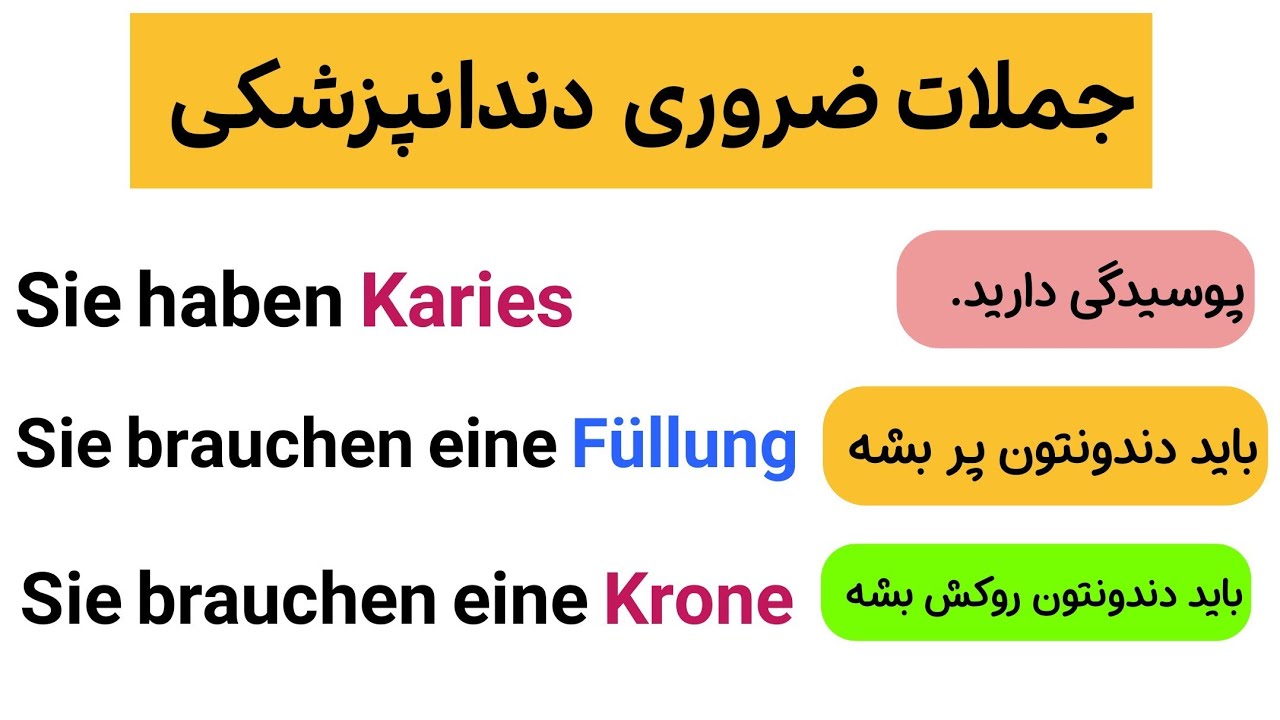 سیر تا پیاز جملات مربوط به دندانپزشکی در زبان آلمانی!