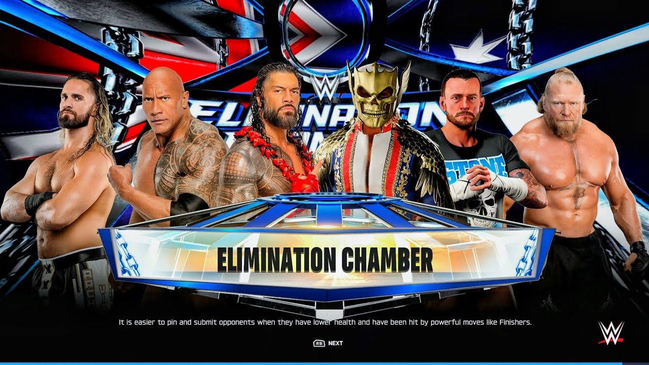 Reigns Vs Rock Vs Lesnar Vs Cody Vs Rollins Vs Punk - Elimination Chamber Match | WWE 2k25 
