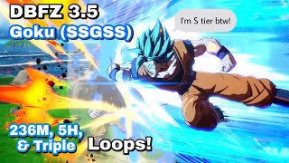 DBFZ Goku blue (SSGSS) loops combo video. [#DBFZ]