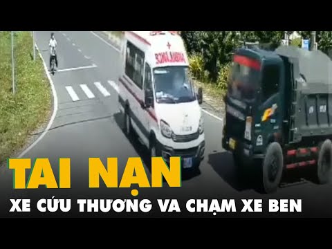 Video Xe cứu thương vượt đèn đỏ va chạm với xe ben ở Củ Chi - youtube