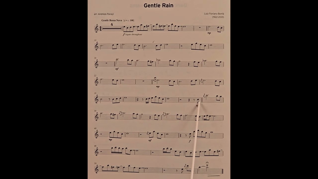 Gentle Ride by Luiz Floriano Bonfa piano accompaniment at rehearsal speed