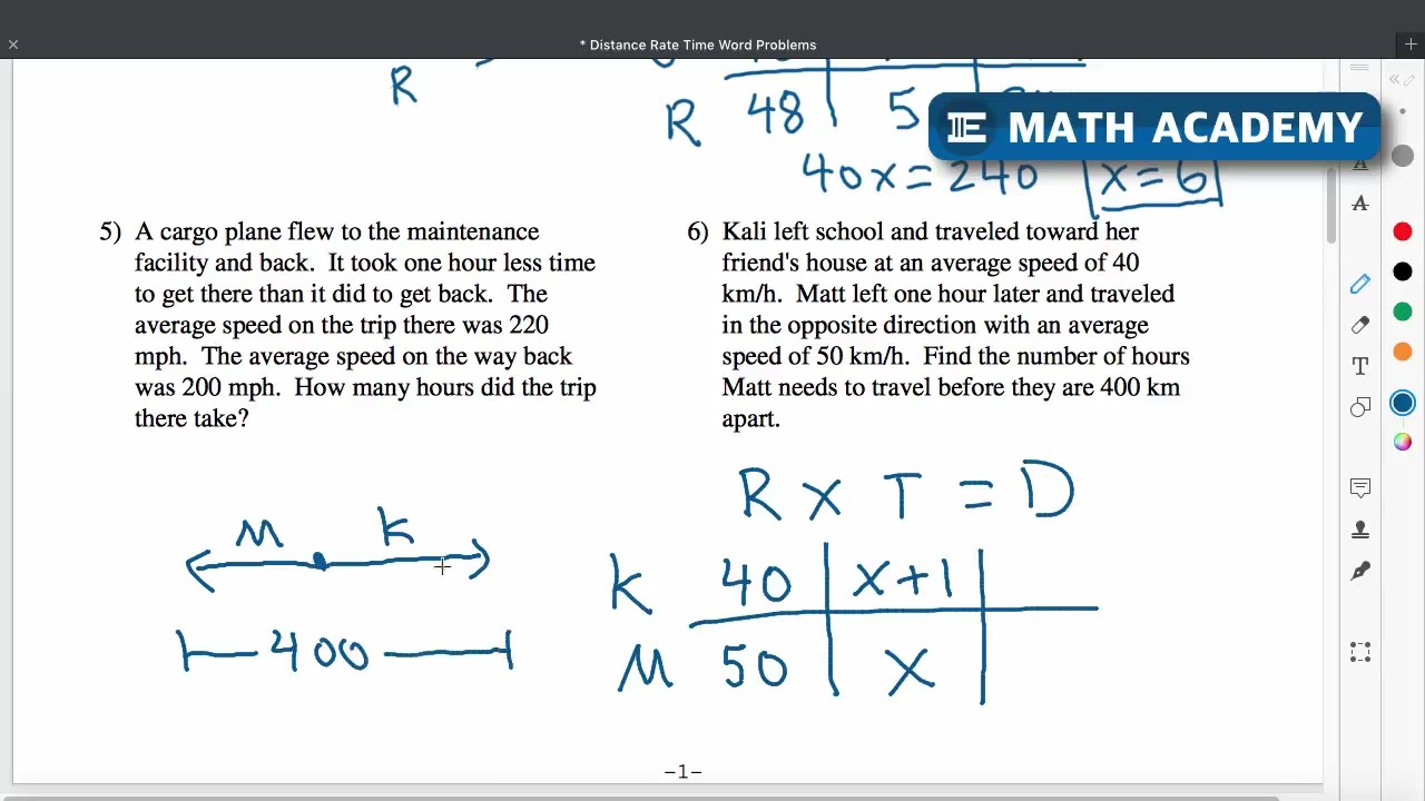How to Solve Distance Rate Time Problems 2 - YouTube
