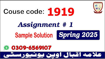 Aiou 1919 assignment 1 Spring 2025 solutions   @picksPk
