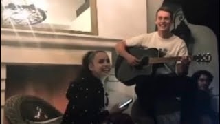 Sofia Carson, Nicholas Galitzine and some people singing Shallow