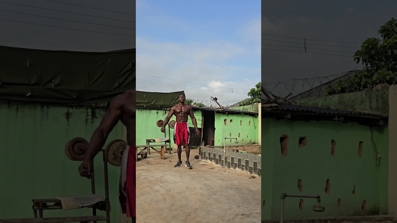 Beast mode - African Natural Bodybuilder show off with massive muscle pump #pump #gym #motivation