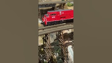 Drone Flight up my N-scale Model Railroad Canyon with a Wooden Trestle