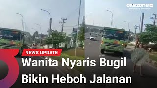 Wanita Nyaris Bugil Bikin Heboh di Jalanan Kota Palembang