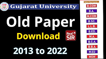 How to Download Gujarat University Privious Exam Papers | B.com | B.a | B.sc | M.com | GU Old Paper