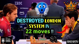 Javokhir Sindarov Destroyed London System In 22 Moves Richard Rapport Vs Candidates Champion
