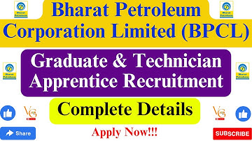 BPCL GRADUATE & TECHNICIAN APPRENTICE RECRUITMENT 2023 || APPLY ONLINE FOR 138 POSTS ||
