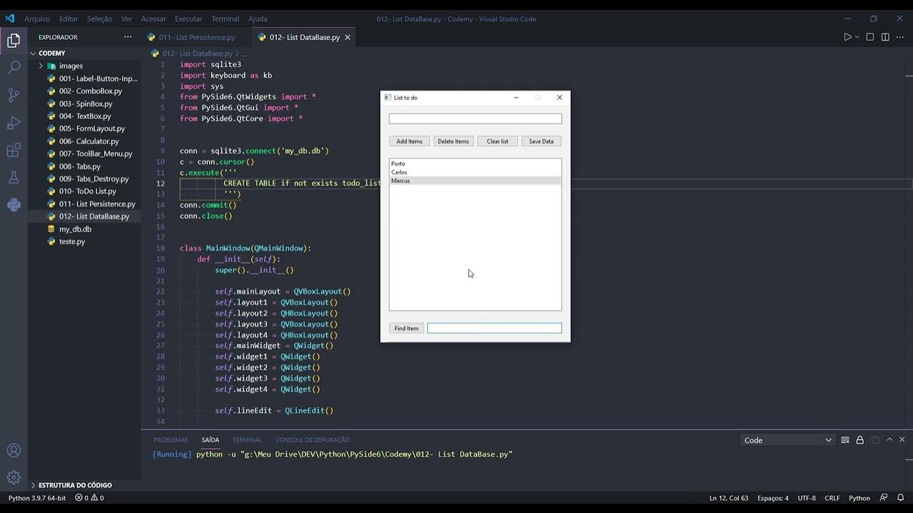 PySide6 List Project with Sqlite3 DataBase - YouTube