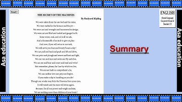 U2 Read 3 The Secret of the  Machines (English, GSEB, Grade 11) Summary / Chapter in Brief