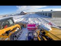 Plowing Deep Snow with Backhoe and Skid Steer (buddy system)